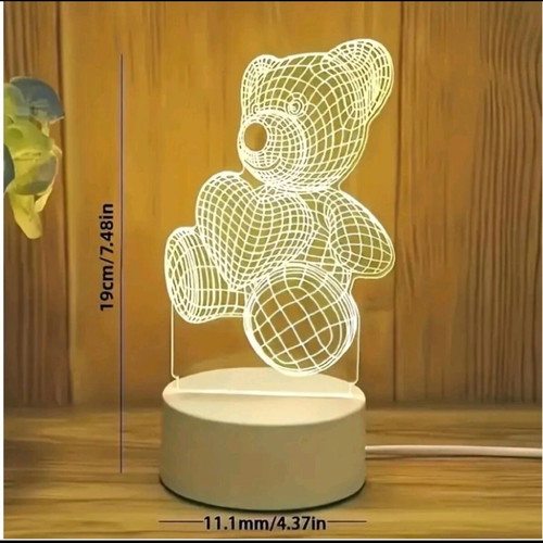 3D Νυχτερινό Φωτιστικό Love Bear καινούργιο