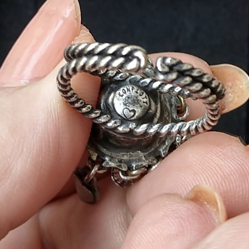 Konplott silver ring used with cross and talismans against evil eye