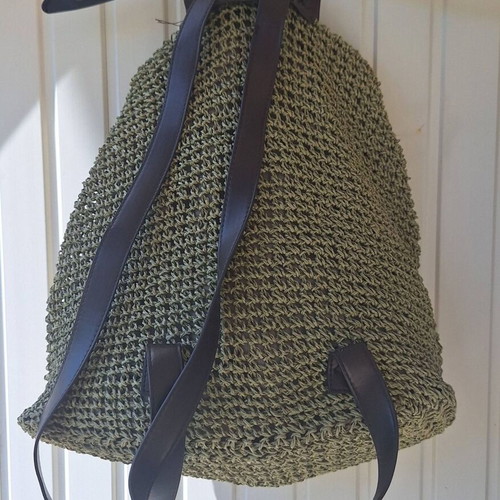 Achilleas Accessories Straw Backpack new, khaki green