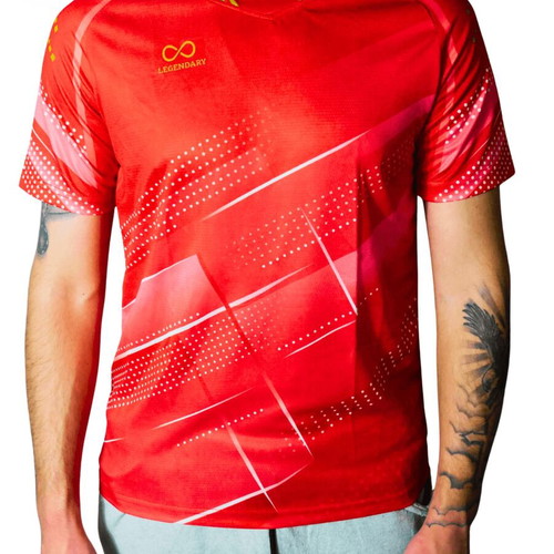 Legendary T-shirt red design 100% polyester new