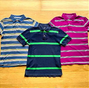 3 x GAP Παιδικές Μπλούζες Polo Ριγέ - Size L / 8-10 YEARS
