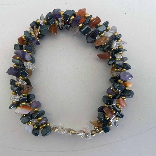 Jewelry set with natural semi-precious stones new