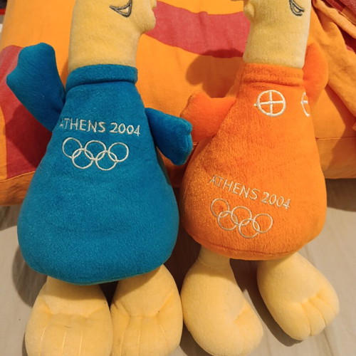 Phoebus & Athena plush mascots Athens 2004 Olympic Games, pair