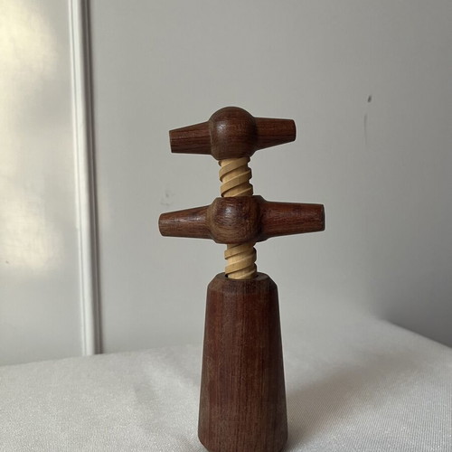 Vintage wooden corkscrew Danish design 60s like new