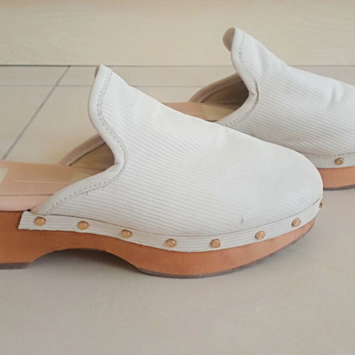 Dolce Vita Closen Clogs used, bone nubuck leather, wooden sole, size 38