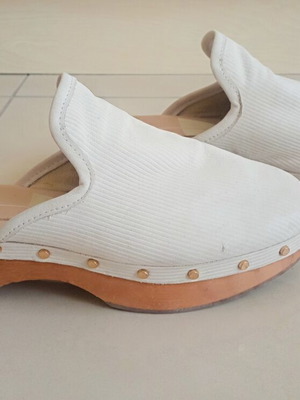 Dolce Vita Closen Clogs used, bone nubuck leather, wooden sole, size 38