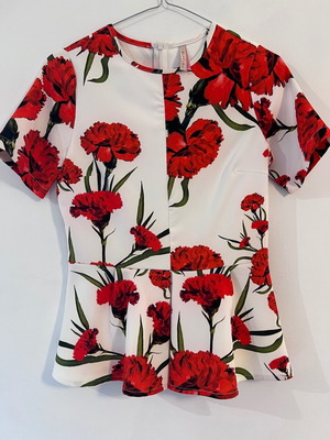 Imperial Italy floral peplum top size S like new