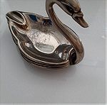  VINTAGE SILVER PLATED ΣΕΤ ΣΤΑΧΤΟΔΟΧΕΙΩΝ ΣΕ ΣΧΗΜΑ ΚΥΚΝΩΝ, MADE IN ENGLAND.