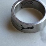 Medical Steel Ring with Puma Design, Matte Finish