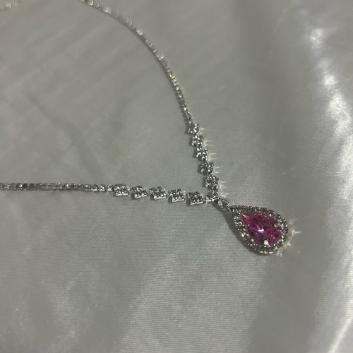 Nomination necklace with pink tear and strass like new