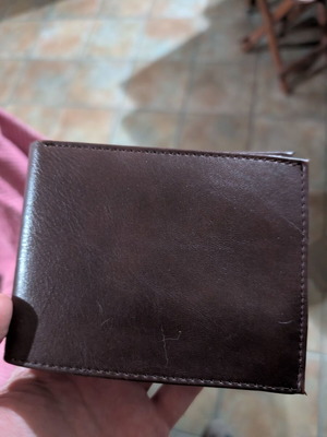 Bossini premium leather wallet, brown, deadstock