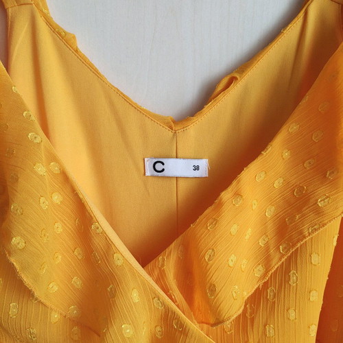 Yellow wrap dress Cubus like new with ruffles, size 38