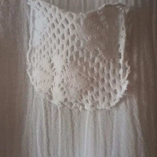 Boho white summer dress like new, size M-L, cotton