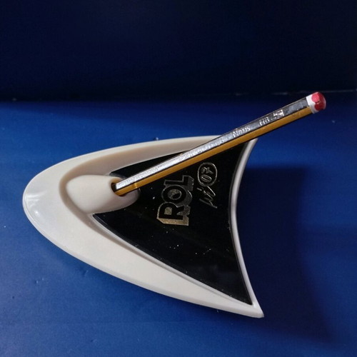 Promotional pen holder used, plastic ROL 60-70s