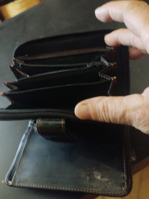 Leather wallet used, black