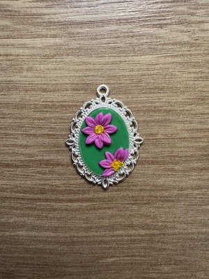 Pink Daisy Charm handmade, like new