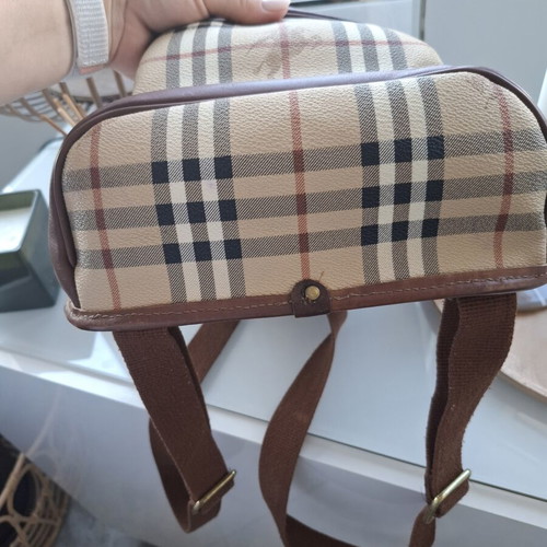 Burberrys leather backpack used, beige, vintage authentic
