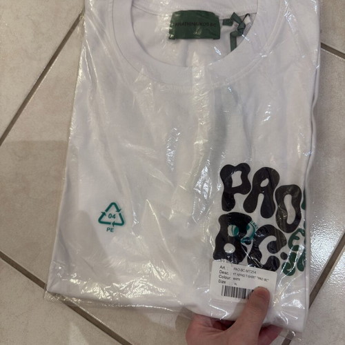 Panathinaikos BC Official T-Shirt White XL New