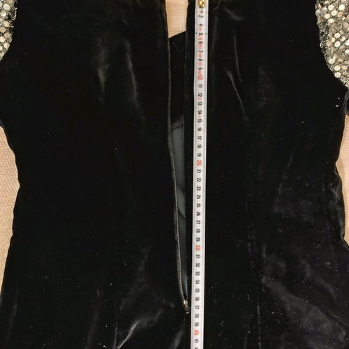 Black velvet dress with sequins on sleeves and bust like new