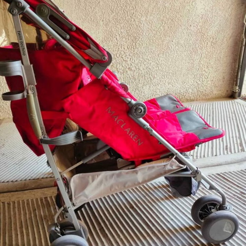 Maclaren Twin Techno Twin Stroller red like new
