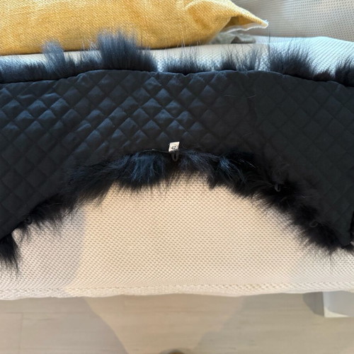 Pinko coat like new virgin wool with natural fur, size S