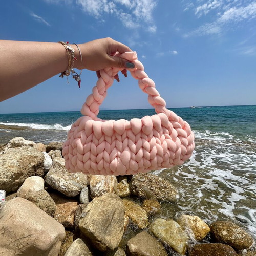 Marshmallow bag new, rose color, handmade and summer style