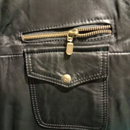 Leather jacket men's Hountalas like new, size Large, black