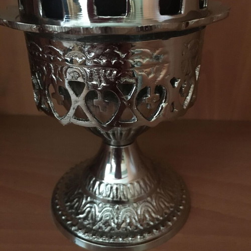Tabletop nickel-plated brass lamp new