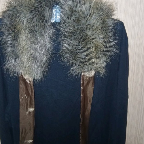 Fur collar C&A new, satin fabric inside, gray beige