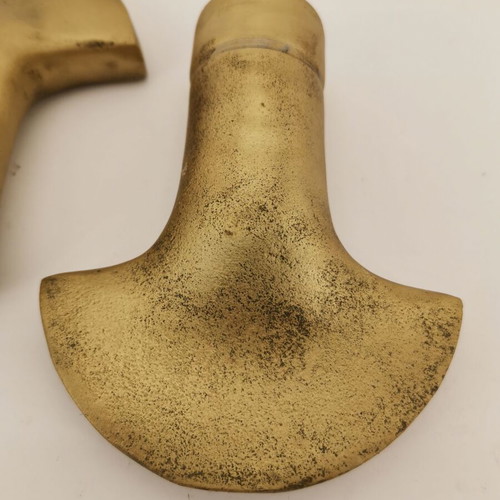 Niagara brass ends for floor toilet bowl used, set of 2, 1960s