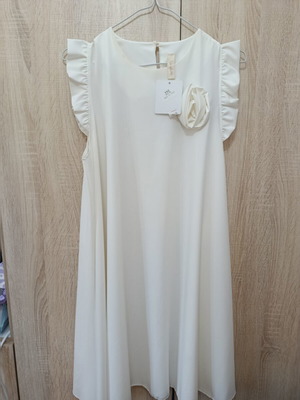 White formal dress new with tag, loose comfortable fit
