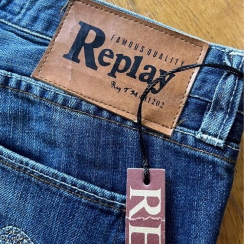 Replay Y2K bootcut jeans new with tags, rhinestone detail, blue