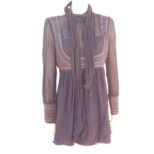 Silk blouse new with metallic details, size 44