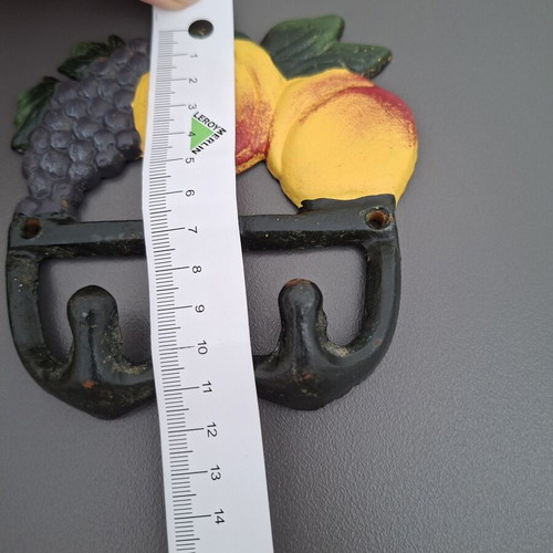 Italian Cast Iron Coat Hooks pack of 2 new with colorful design