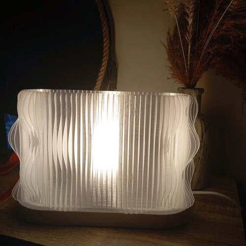 Modern design table lamp new, sculptural with wavy texture