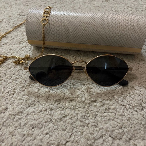 Jimmy Choo sunglasses like new, black with thin gold frame
