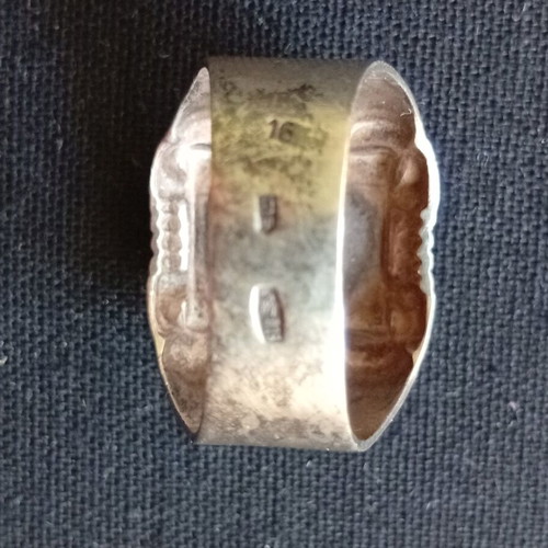 Silver ring with inlaid crown 916 USSR used
