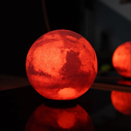 Mars Planet Lamp new with 3D printing and warm lighting