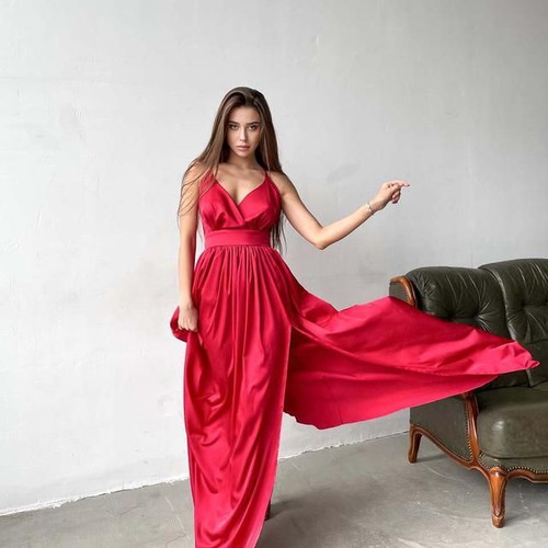 Red Maxi Dress size S new