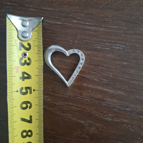 Silver heart pendant used, 925 stamp