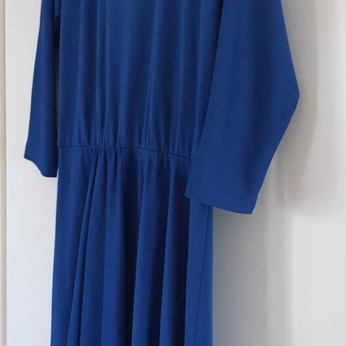 Vintage dress used, blue electric midi, EU 40