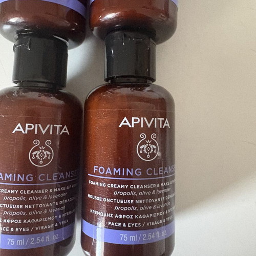 Apivita Mini Foaming Cleanser Face and Eyes 4x75ml New