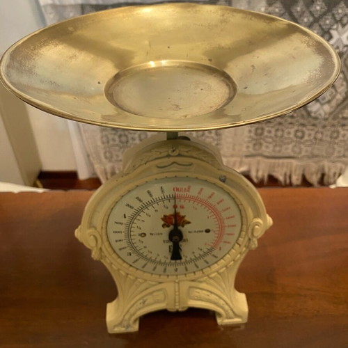 EKS 5 Kar Mechanical Kitchen Scale like new, vintage Art Nouveau style