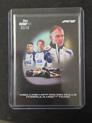 Topps F1 Lights Out 2025 Visa Cash App Racing Bulls Formula One Team κάρτα 02/10