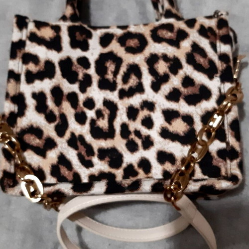 H&M animal print handbag with long strap, new