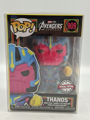 Funko Pop 909 Thanos Endgame Special Edition Black Light Bobble-Head Figure