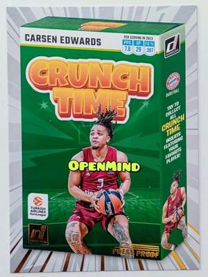Κάρτα Carsen Edwards Crunch Time Gold Press Proof #16 Bayern Munich Donruss Euroleague 2023-24 καινούργιο