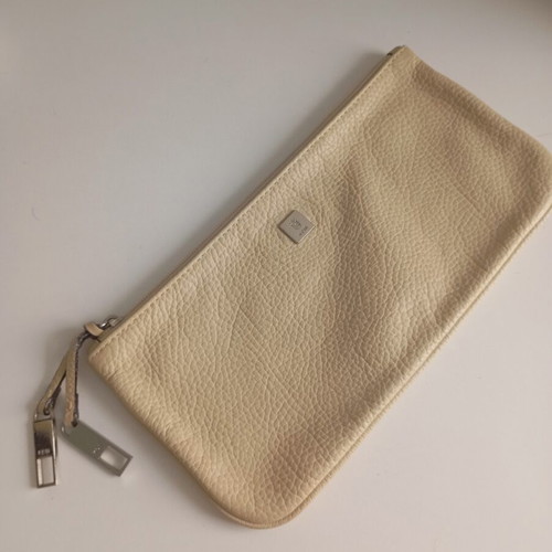 Kem clutch bag beige leather, like new