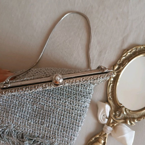 Vintage handmade bag silver like new without wear
