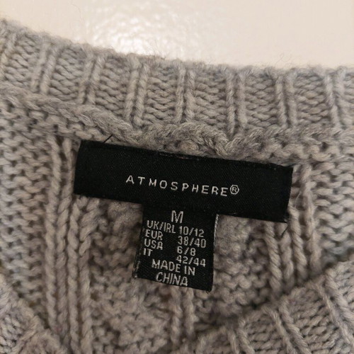 Atmosphere gray knitted sweater used, size S/M